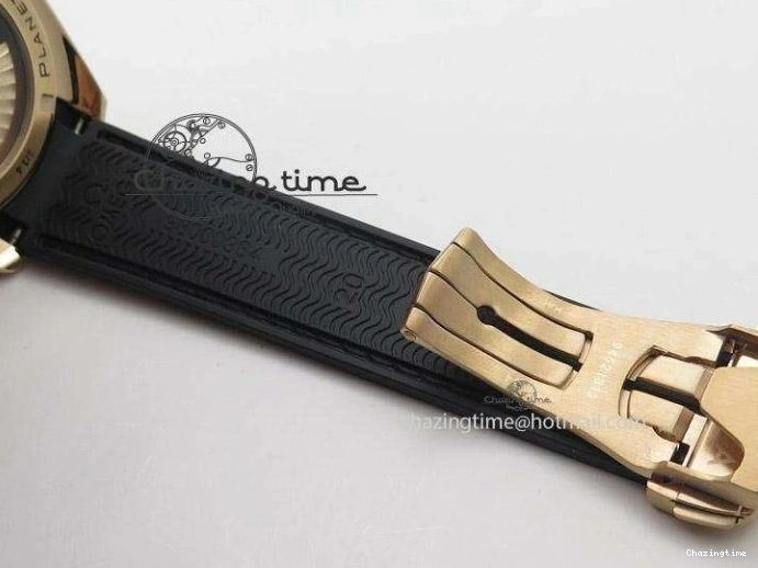 0301 Planet Ocean Professional Rose Gold Liquid Metal V6F 42mm On Black Rubber Strap A Vibrant 8266